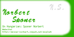 norbert sponer business card